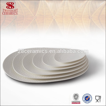 Cerâmica de porcelana branca oval cerâmica 10 polegadas de Haoxin